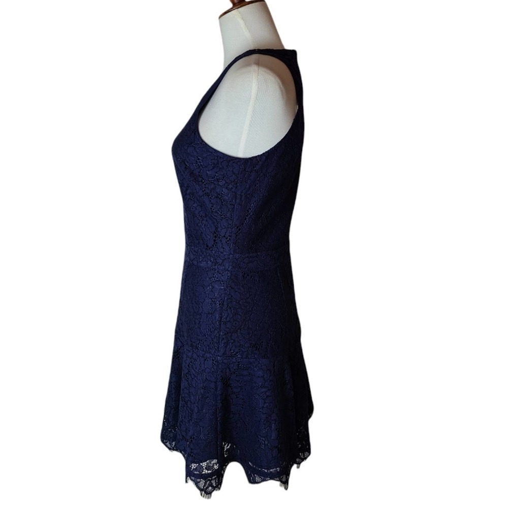Joie Lace Navy Fit and Flare Mini Blue Dress 2 NWT - Picture 4 of 9